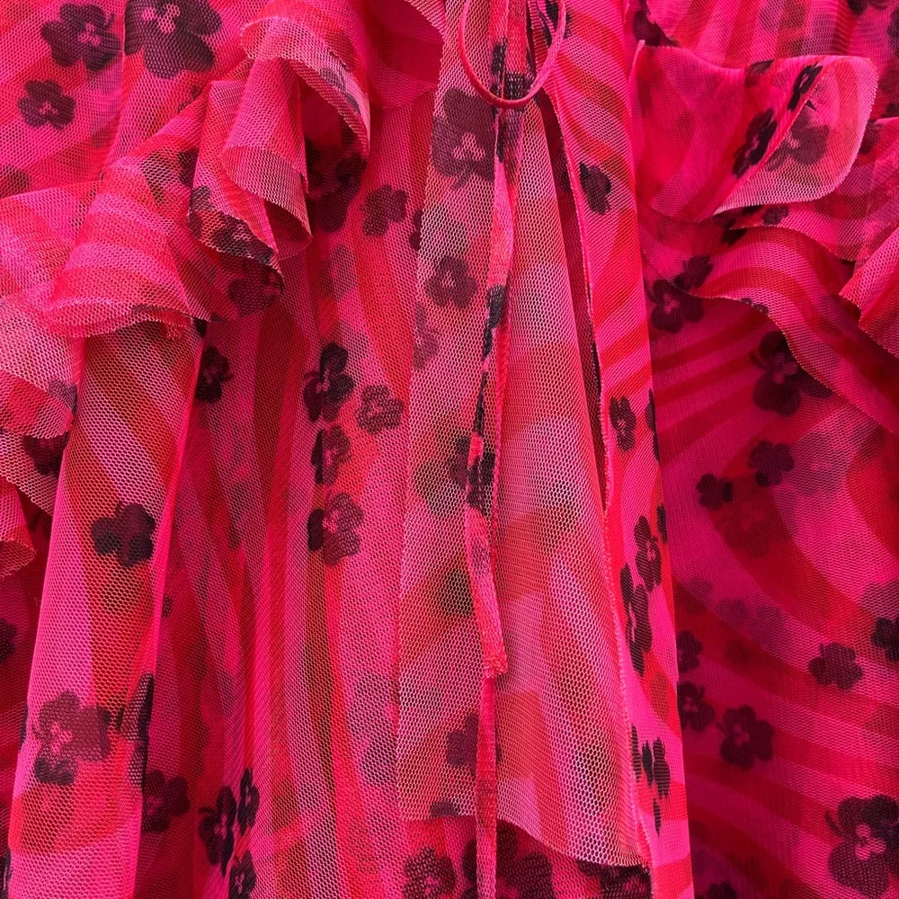 Philosophy di Lorenzo Serafini Pink Floral Ruffle Mini Dress - Unworn - Picture 9 of 9